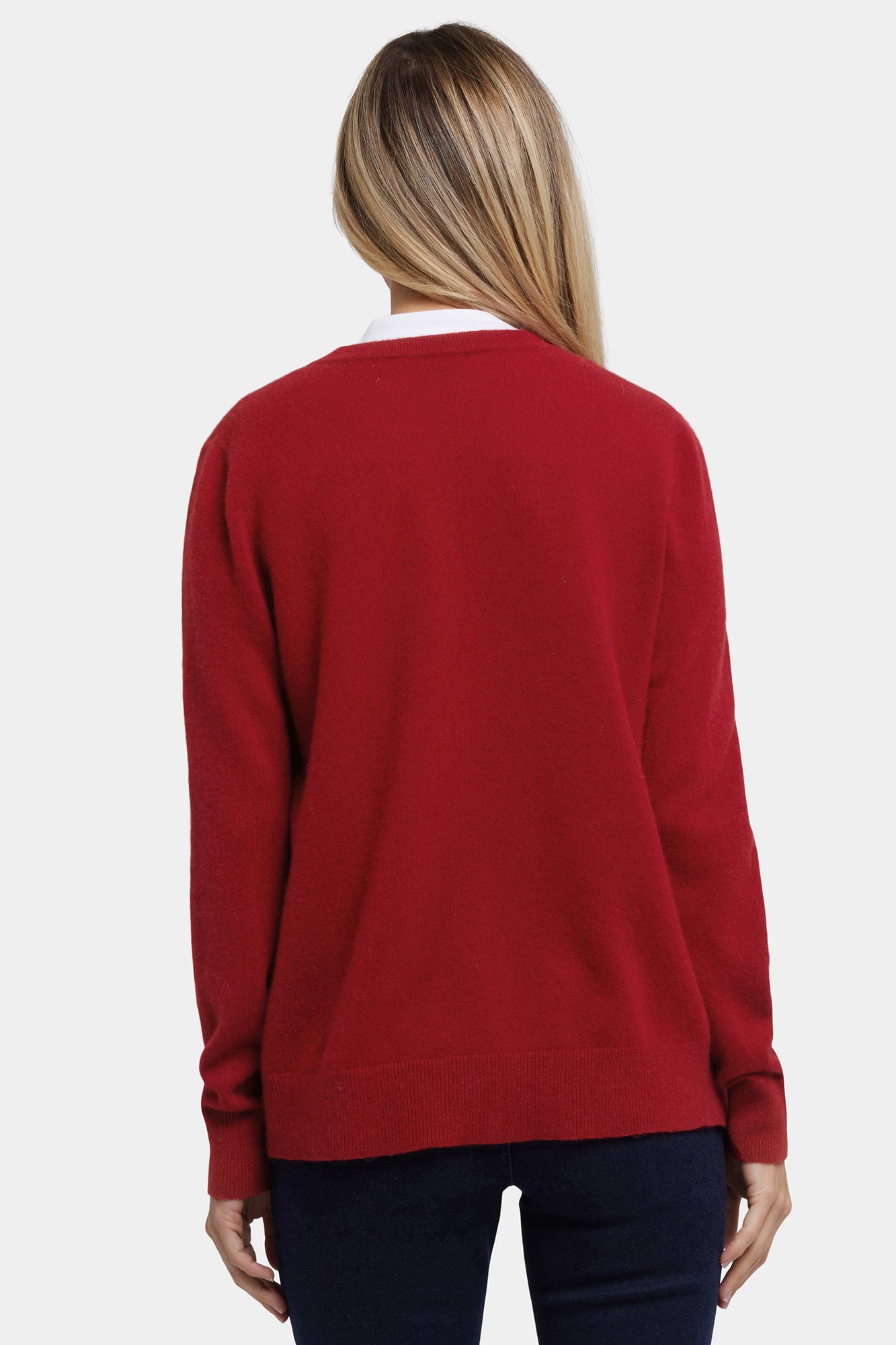 NYDJ Cashmere Crewneck Cardigan  - Red