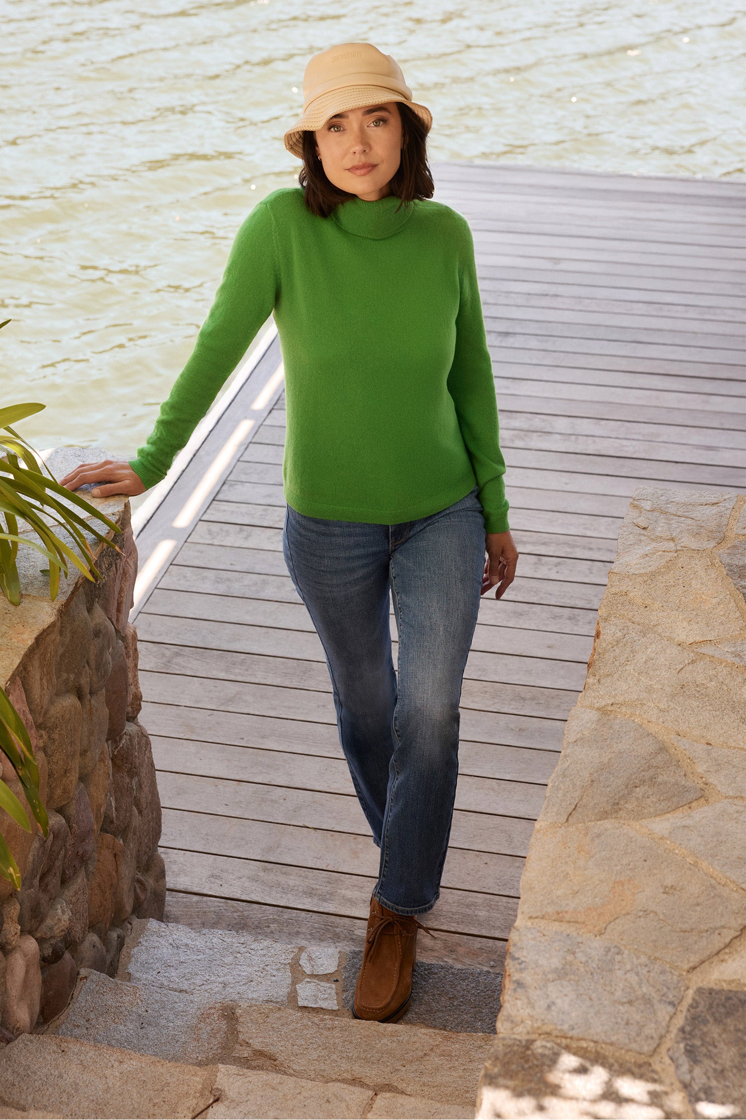 NYDJ Cashmere Essential Turtleneck Sweater  - Fern