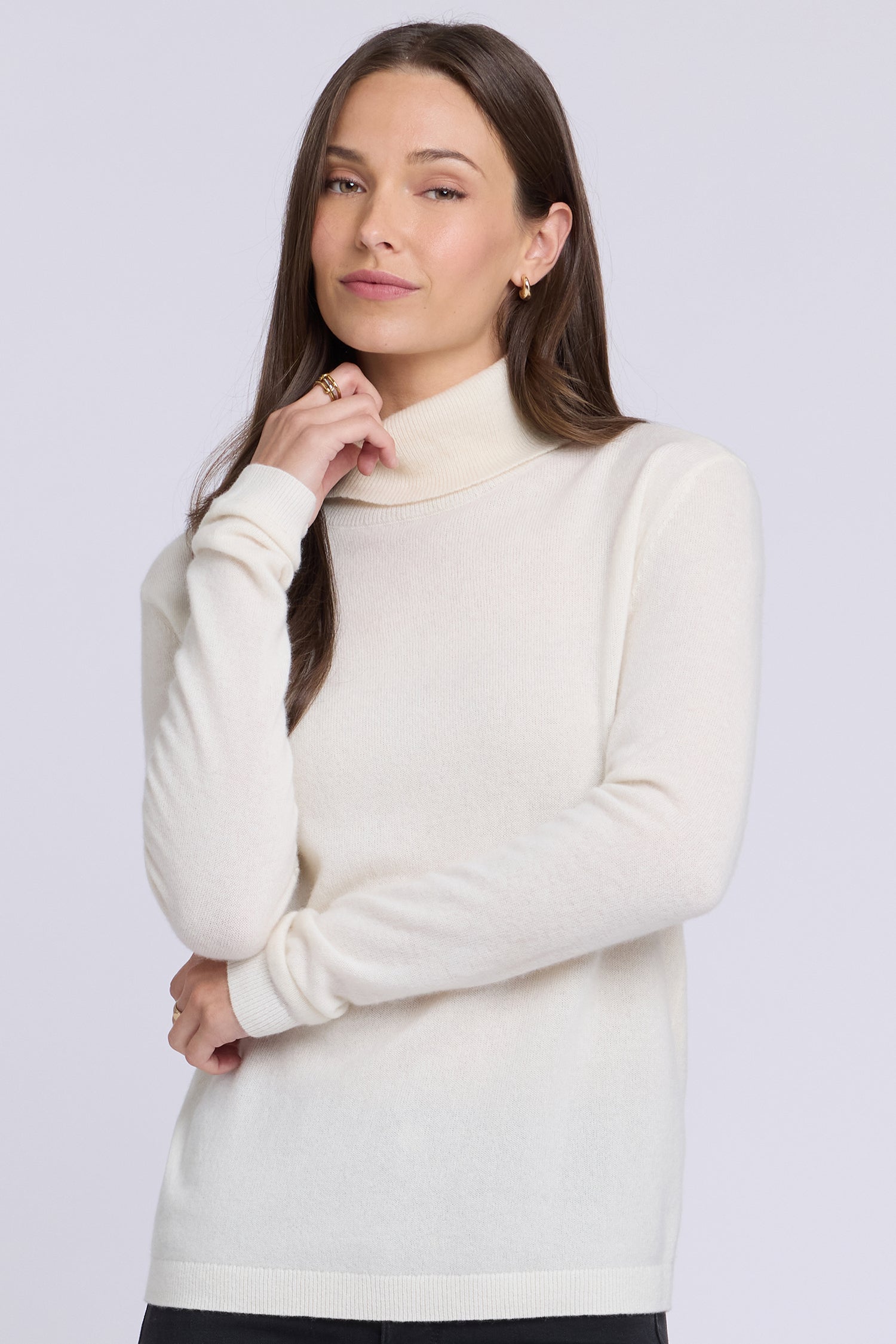 NYDJ Cashmere Essential Turtleneck Sweater  - Ivory