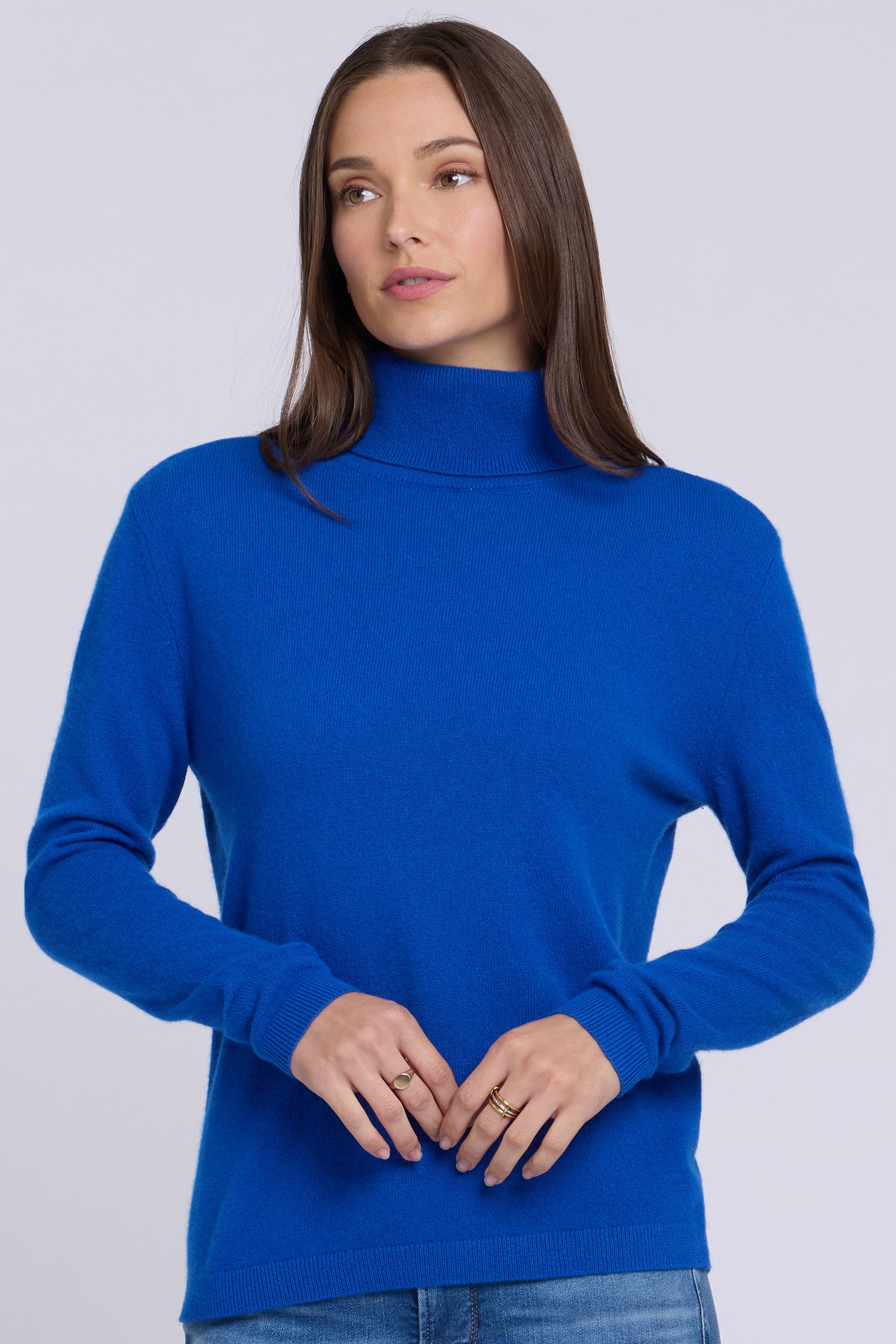 NYDJ Cashmere Essential Turtleneck Sweater  - Diamond Blue