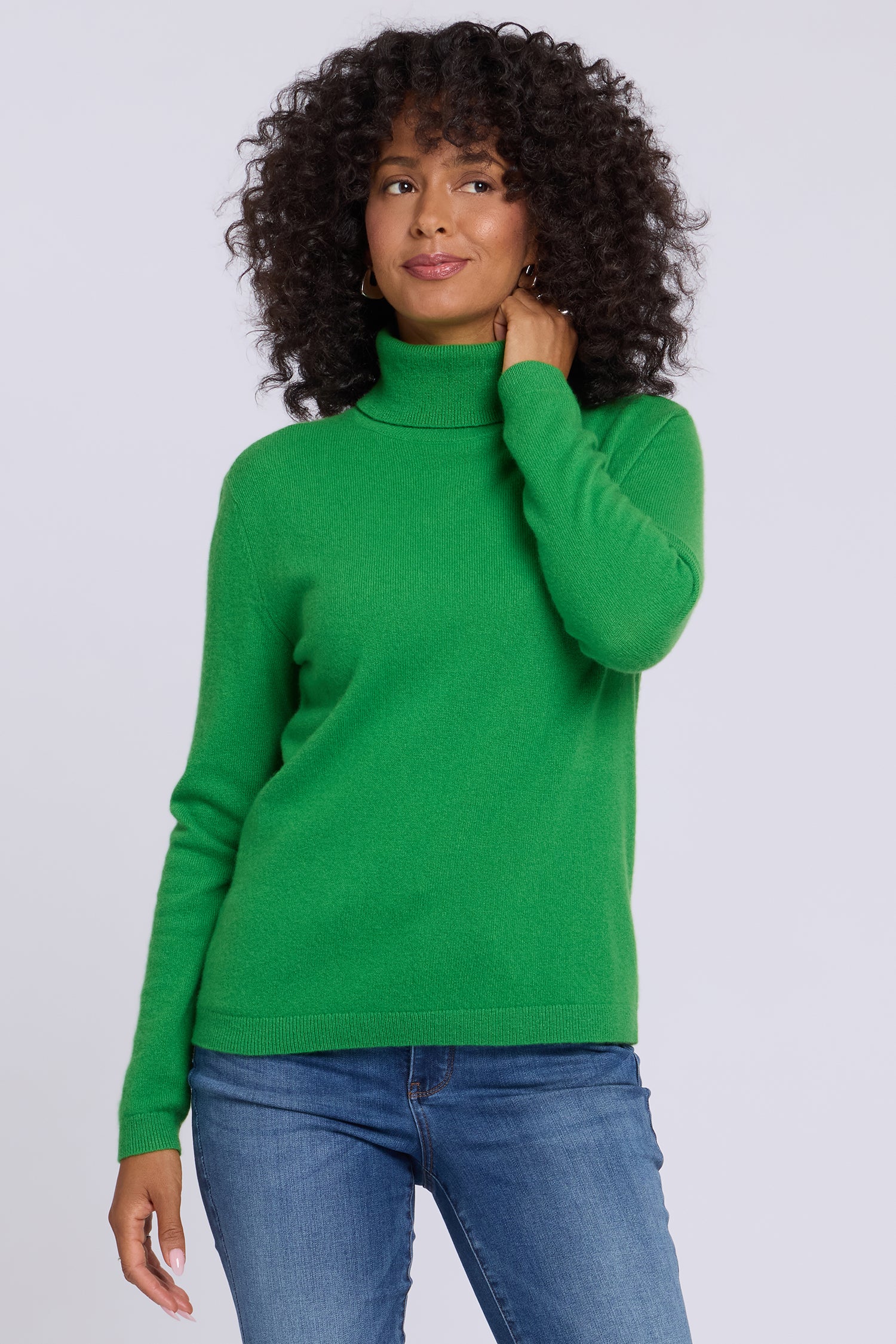 NYDJ Cashmere Essential Turtleneck Sweater  - Fern