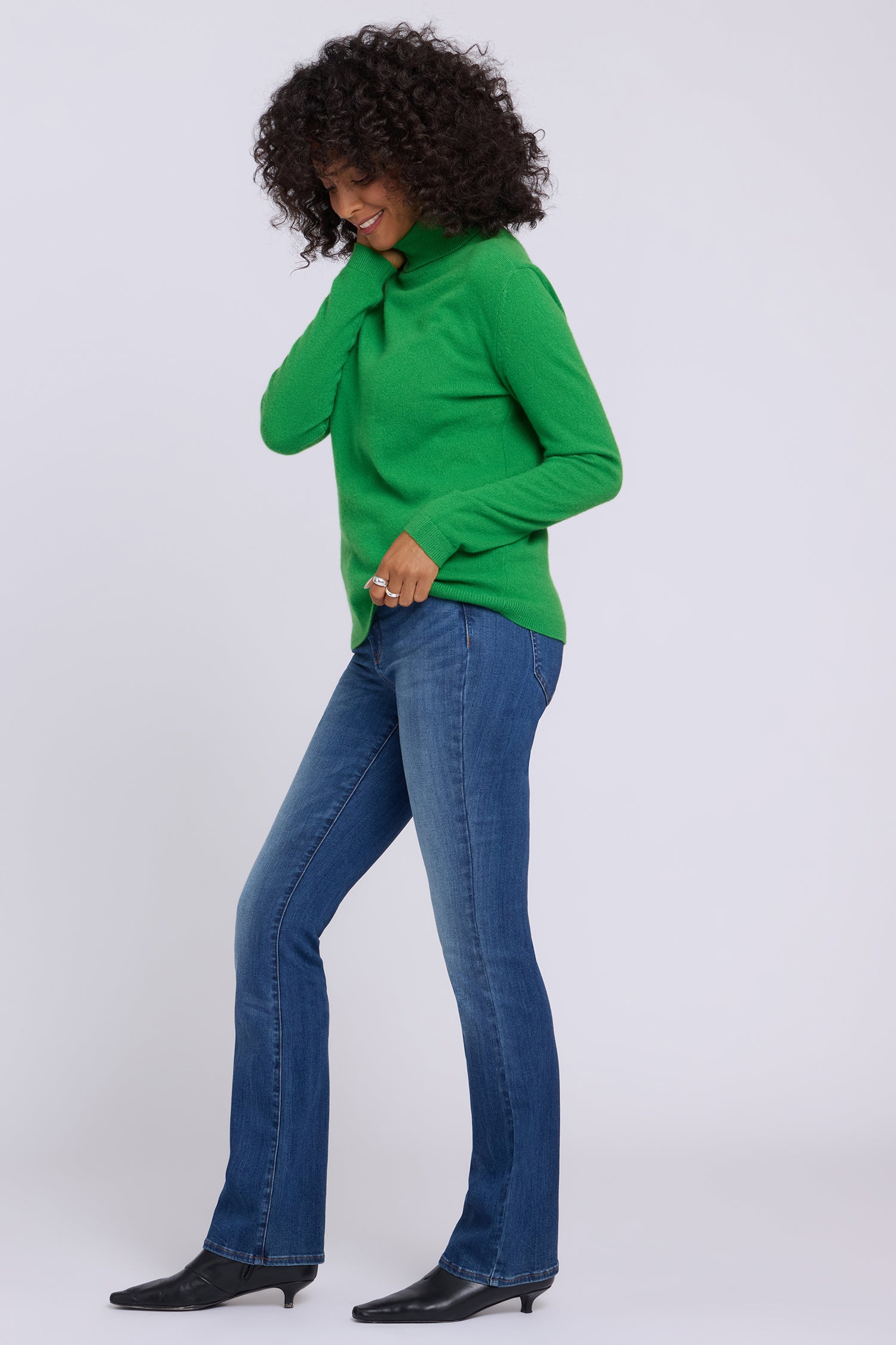 NYDJ Cashmere Essential Turtleneck Sweater  - Fern
