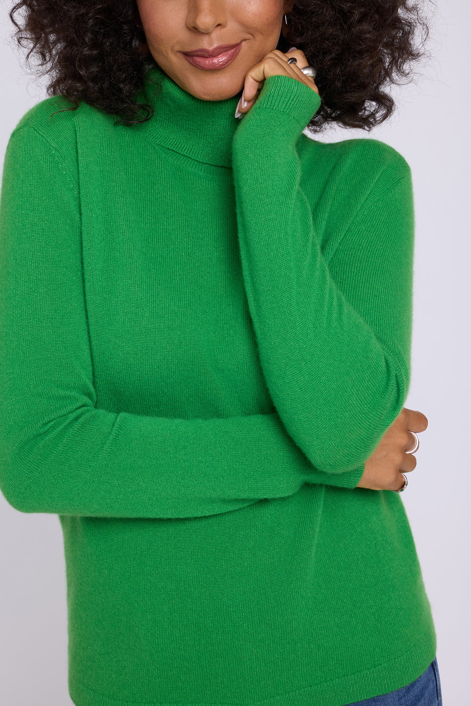 NYDJ Cashmere Essential Turtleneck Sweater  - Fern