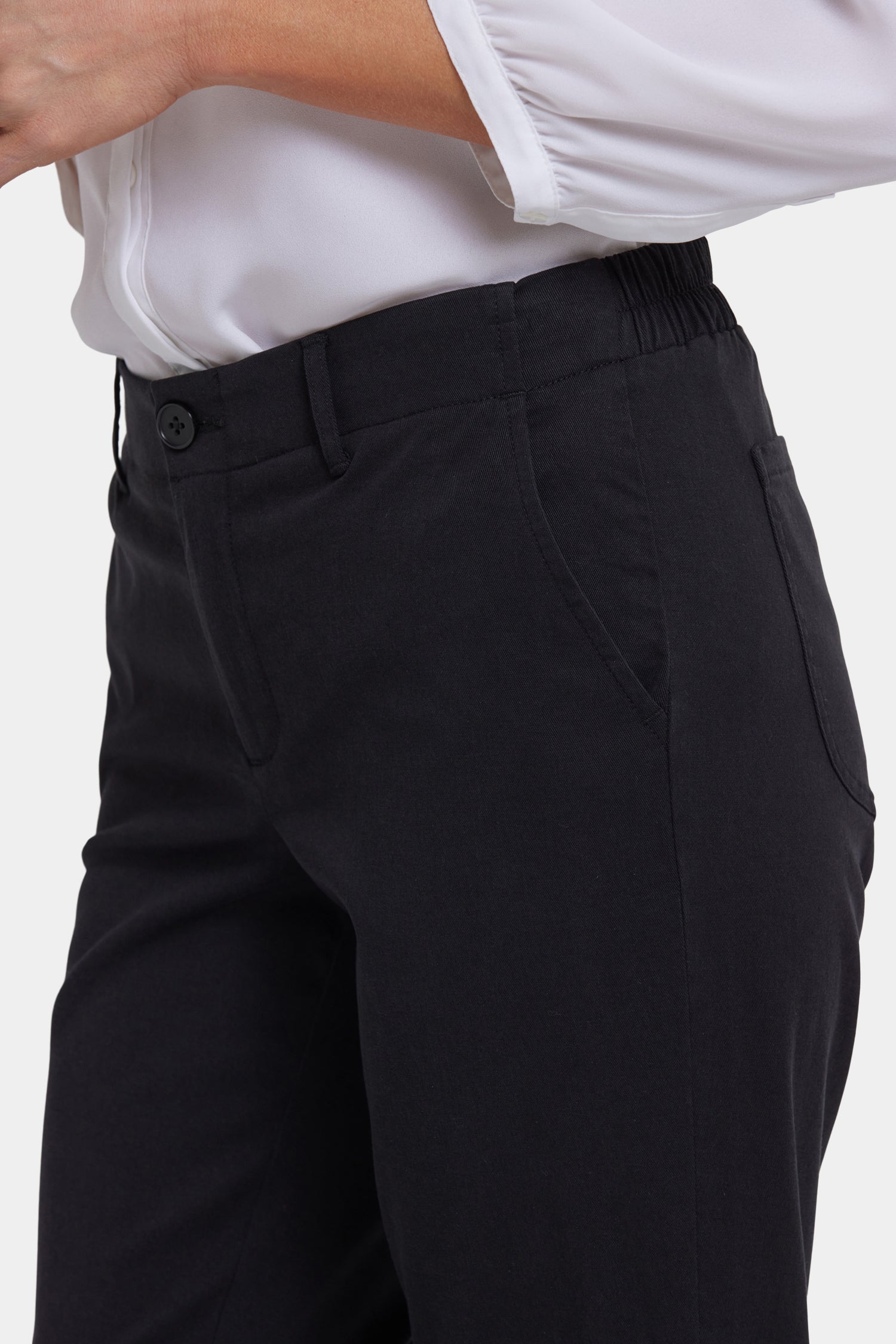 Easy-Fit Ankle Trouser Pants In Stretch Twill - Black Black | NYDJ