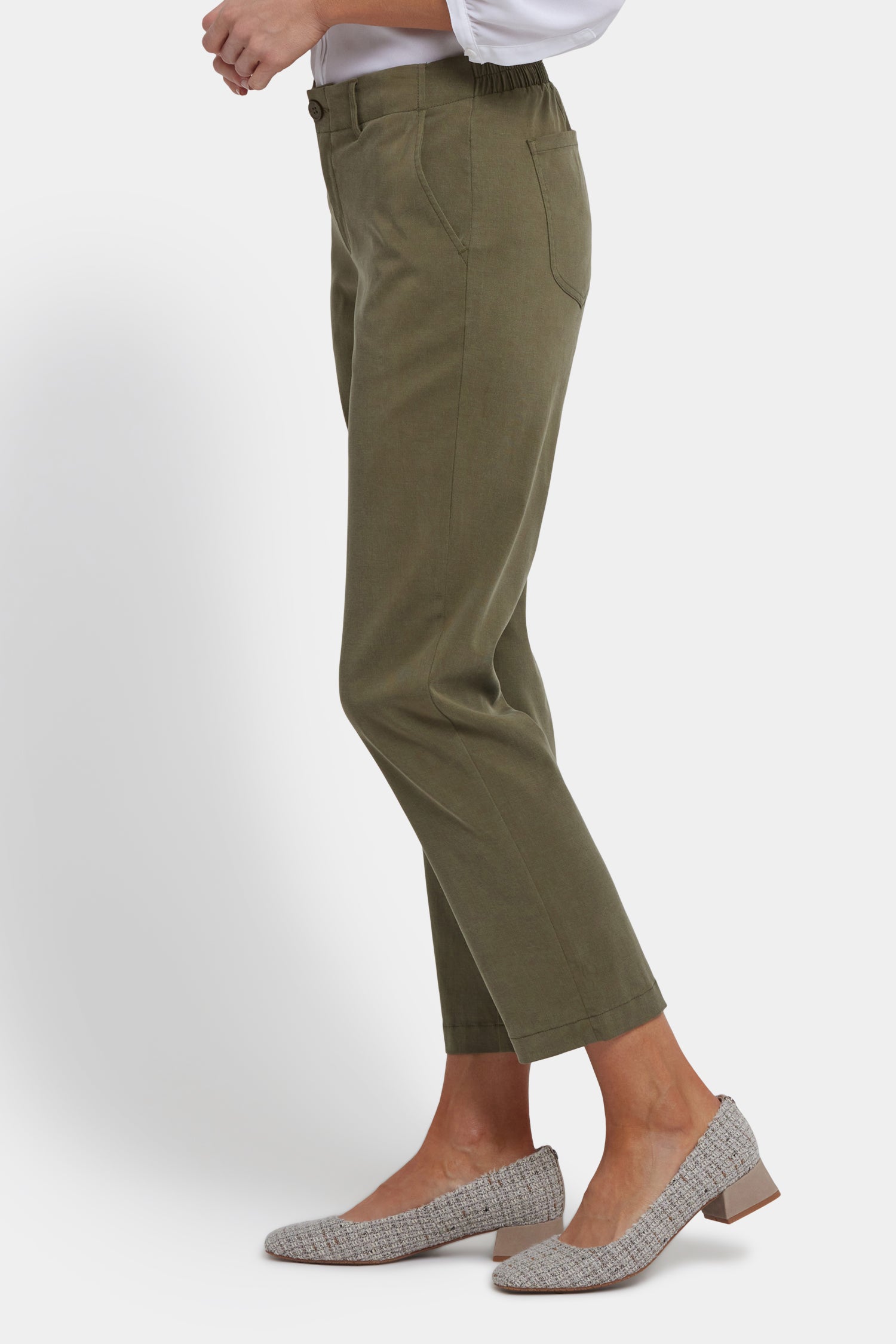 Easy-Fit Ankle Trouser Pants In Stretch Twill - Bay Leaf Green | NYDJ