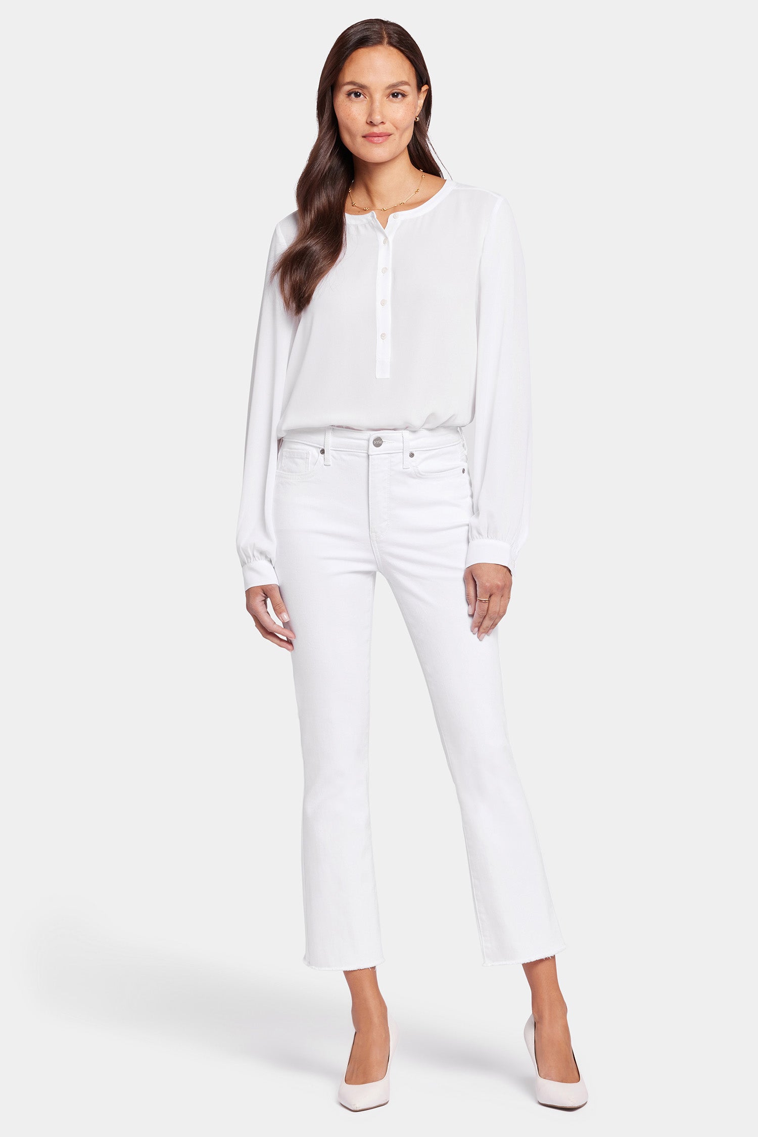 Billie Mini Bootcut Ankle Jeans In Cool Embrace® Denim With Frayed