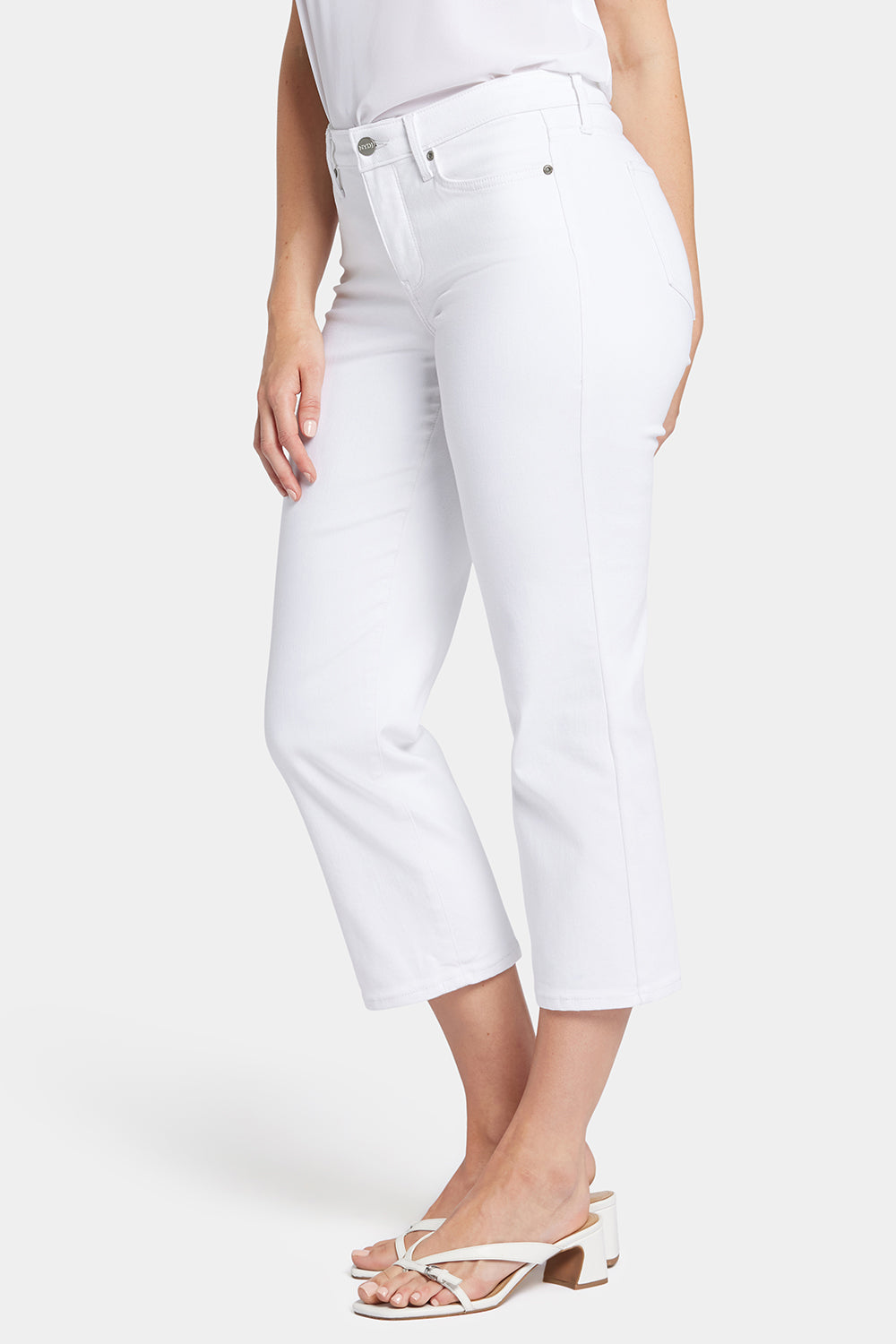 NYDJ Relaxed Piper Crop Jeans  In Cool Embrace® Denim - Optic White