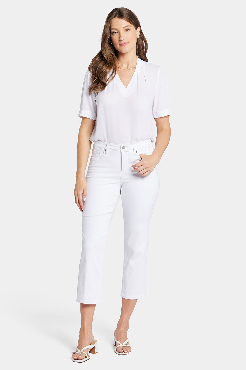 NYDJ Relaxed Piper Crop Jeans  In Cool Embrace® Denim - Optic White