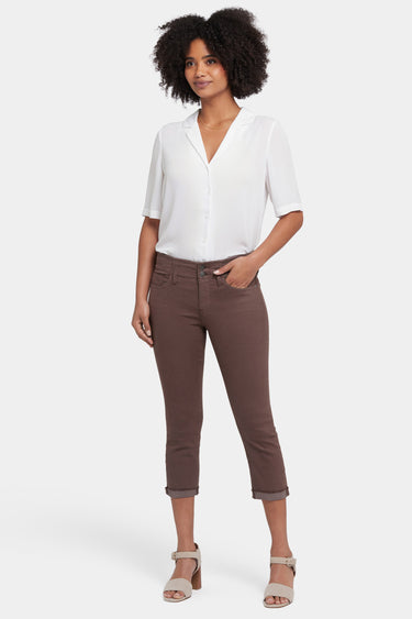 NYDJ Chloe Capri Jeans In Cool Embrace® Denim With Cuffs - Coffee Bean
