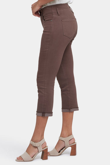 NYDJ Chloe Capri Jeans In Cool Embrace® Denim With Cuffs - Coffee Bean