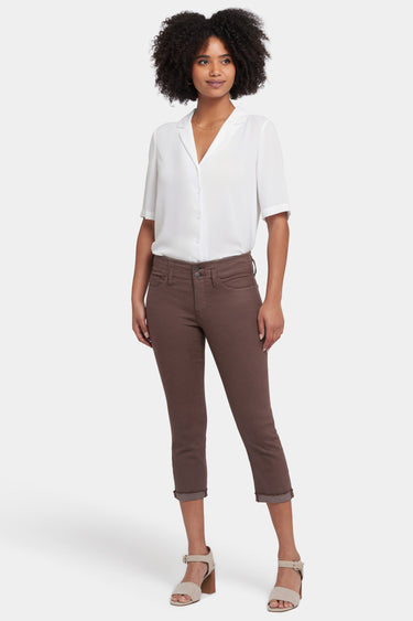 NYDJ Chloe Capri Jeans In Cool Embrace® Denim With Cuffs - Coffee Bean