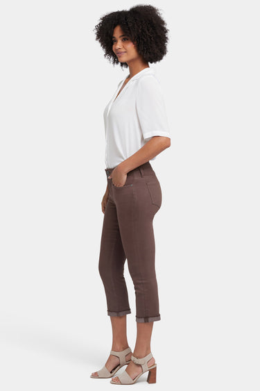 NYDJ Chloe Capri Jeans In Cool Embrace® Denim With Cuffs - Coffee Bean