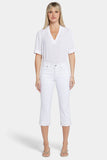 NYDJ Marilyn Straight Crop Jeans In Cool Embrace® Denim With Cuffs - Optic White