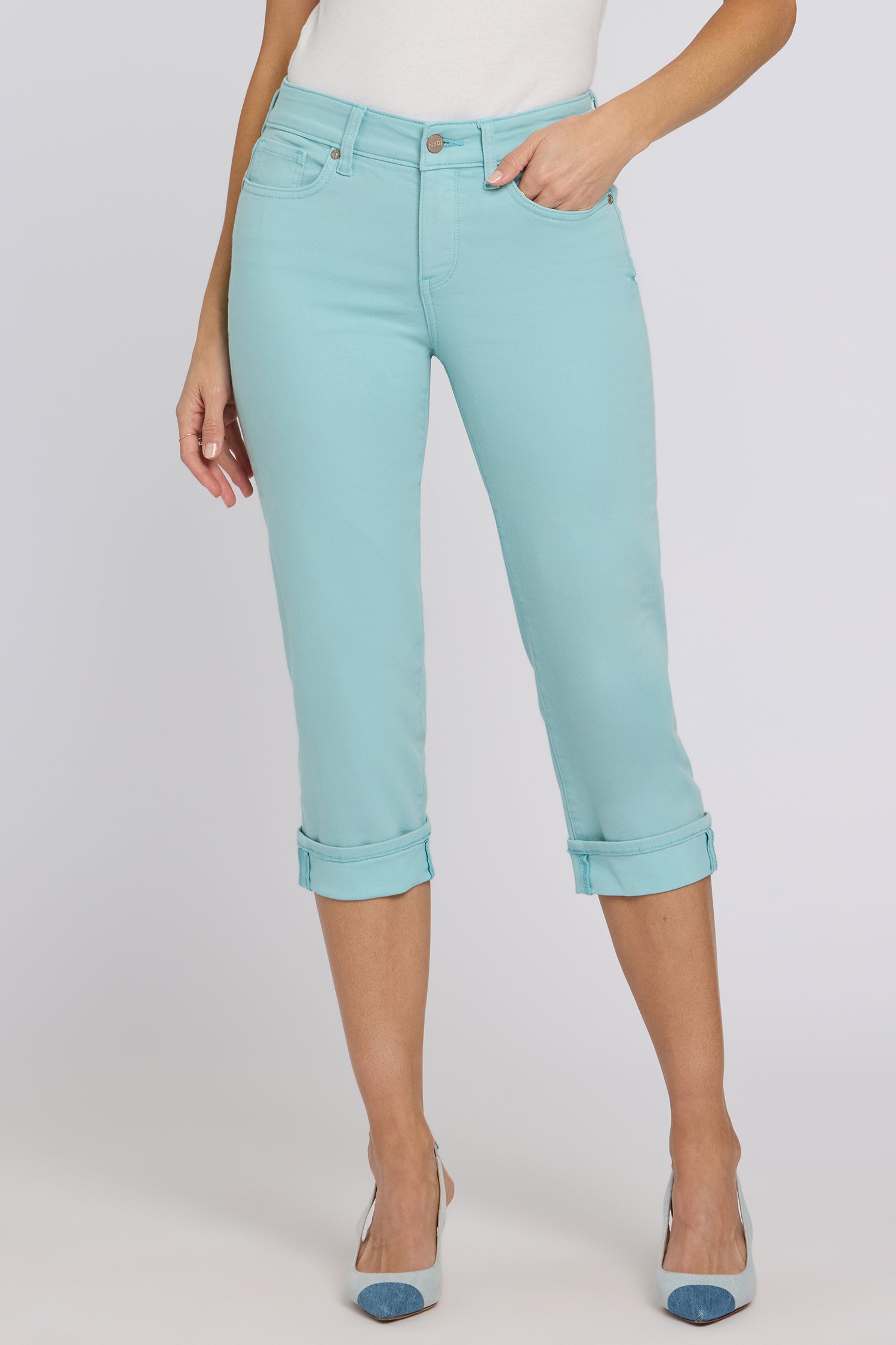 Marilyn Straight Crop Jeans In Cool Embrace® Denim With Cuffs
