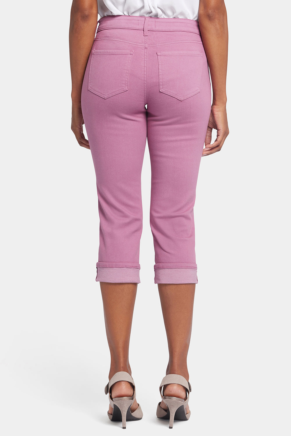 NYDJ Marilyn Straight Crop Jeans In Cool Embrace® Denim With Cuffs - Mauve Haze
