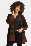 NYDJ Checked Cardigan  - Black/Chocolate