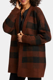 NYDJ Checked Cardigan  - Black/Chocolate