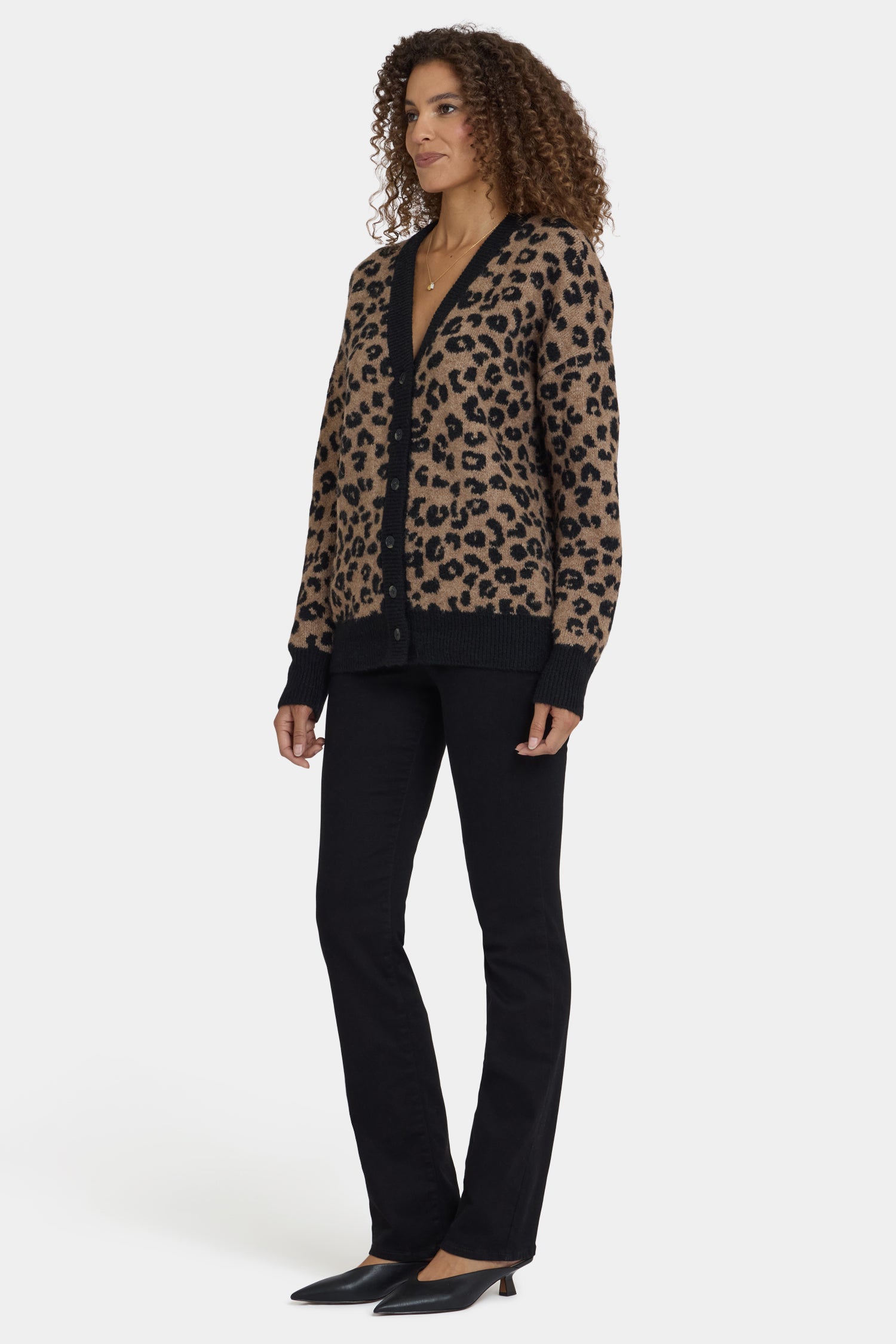 Cheetah Cardigan - Black Combo Multi | NYDJ
