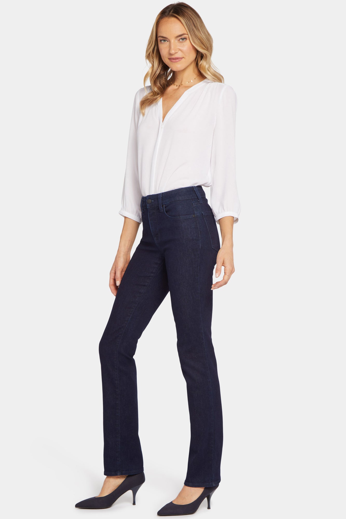 NYDJ Marilyn Straight Jeans With Short Inseam - Rinse