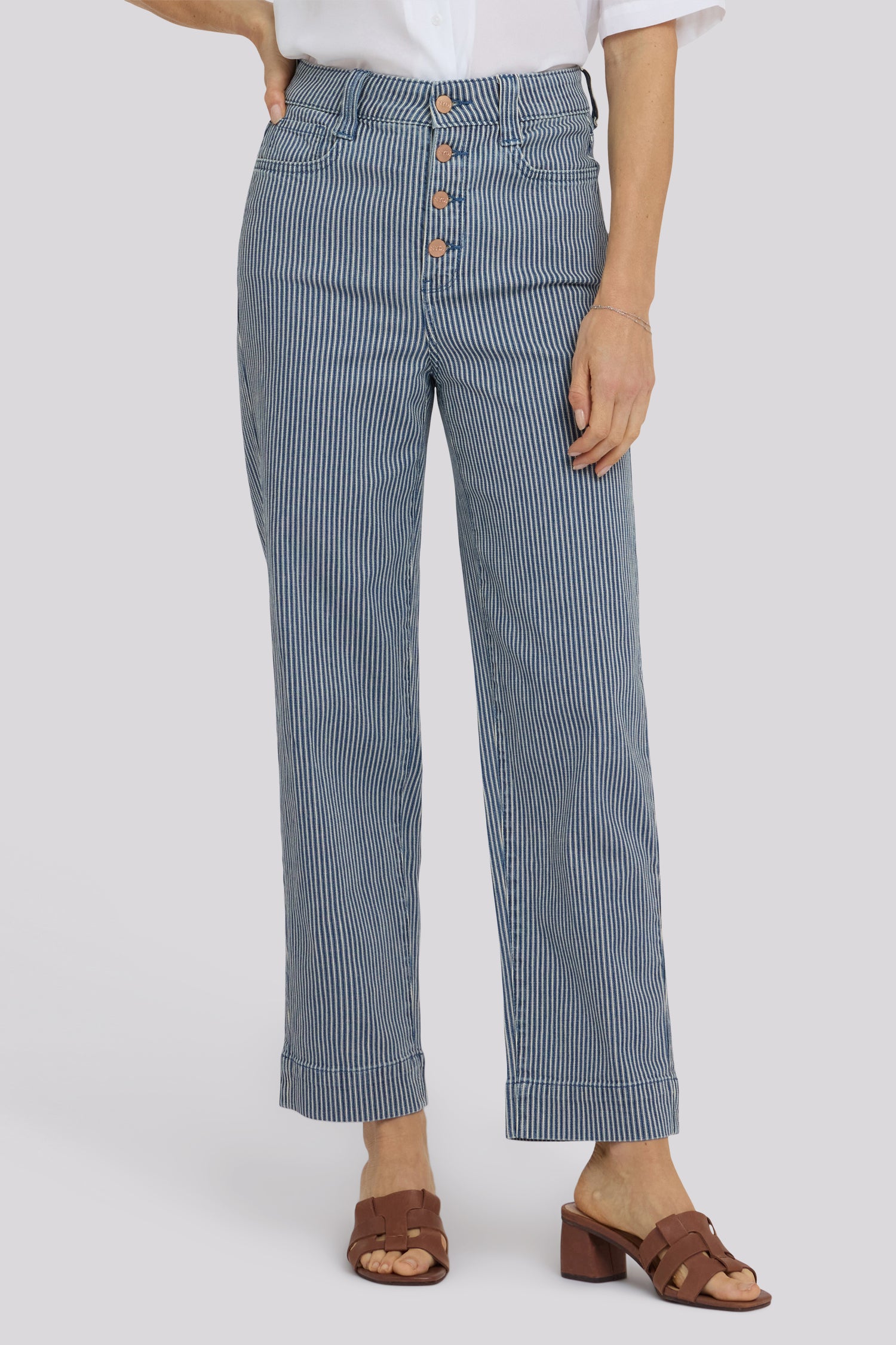 Kasey Stovepipe Ankle Jeans With Exposed Button Fly And 2