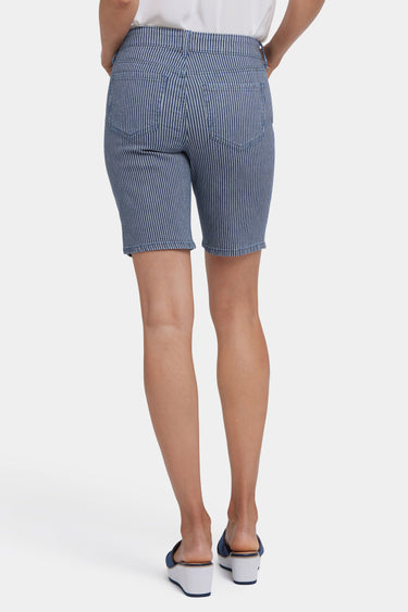 NYDJ Ella Denim Shorts With Side Slits - Malaga Stripe