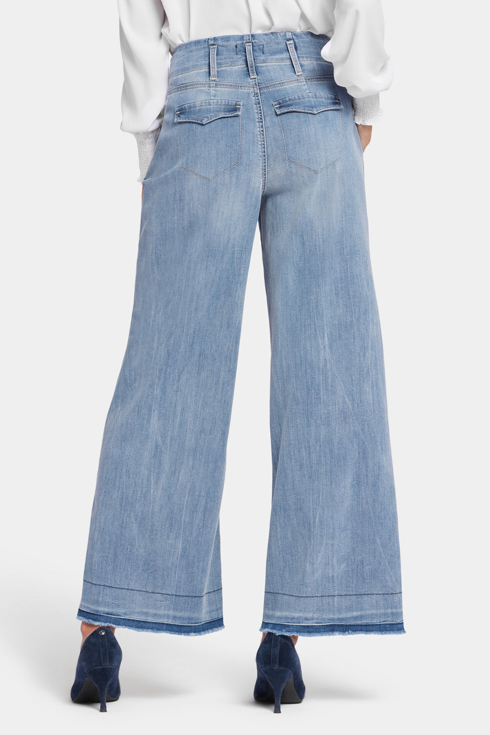 Mona Wide Leg Trouser Jeans With High Rise And Frayed Shadow Hems ...