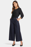 NYDJ Mona Wide Leg Trouser Jeans With High Rise And Side Seam Flocking - Lightweight Rinse