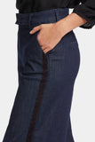 NYDJ Mona Wide Leg Trouser Jeans With High Rise And Side Seam Flocking - Lightweight Rinse