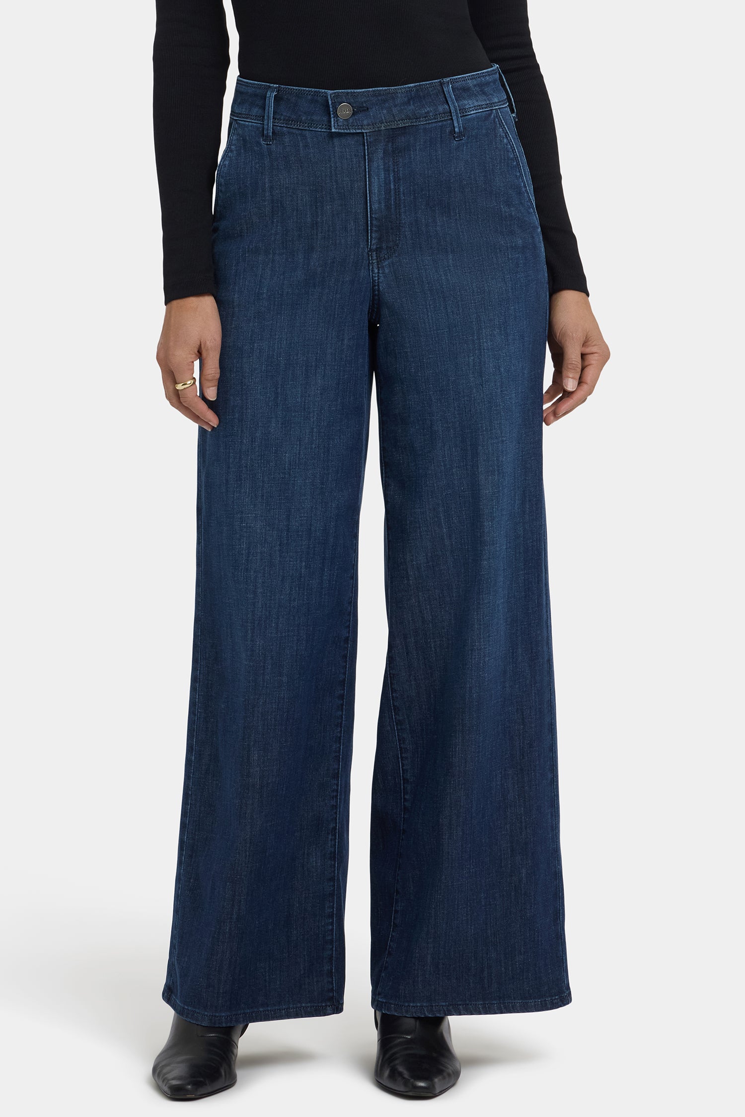 NYDJ Mona Wide Leg Trouser Jeans With High Rise - Louvre Sapphire