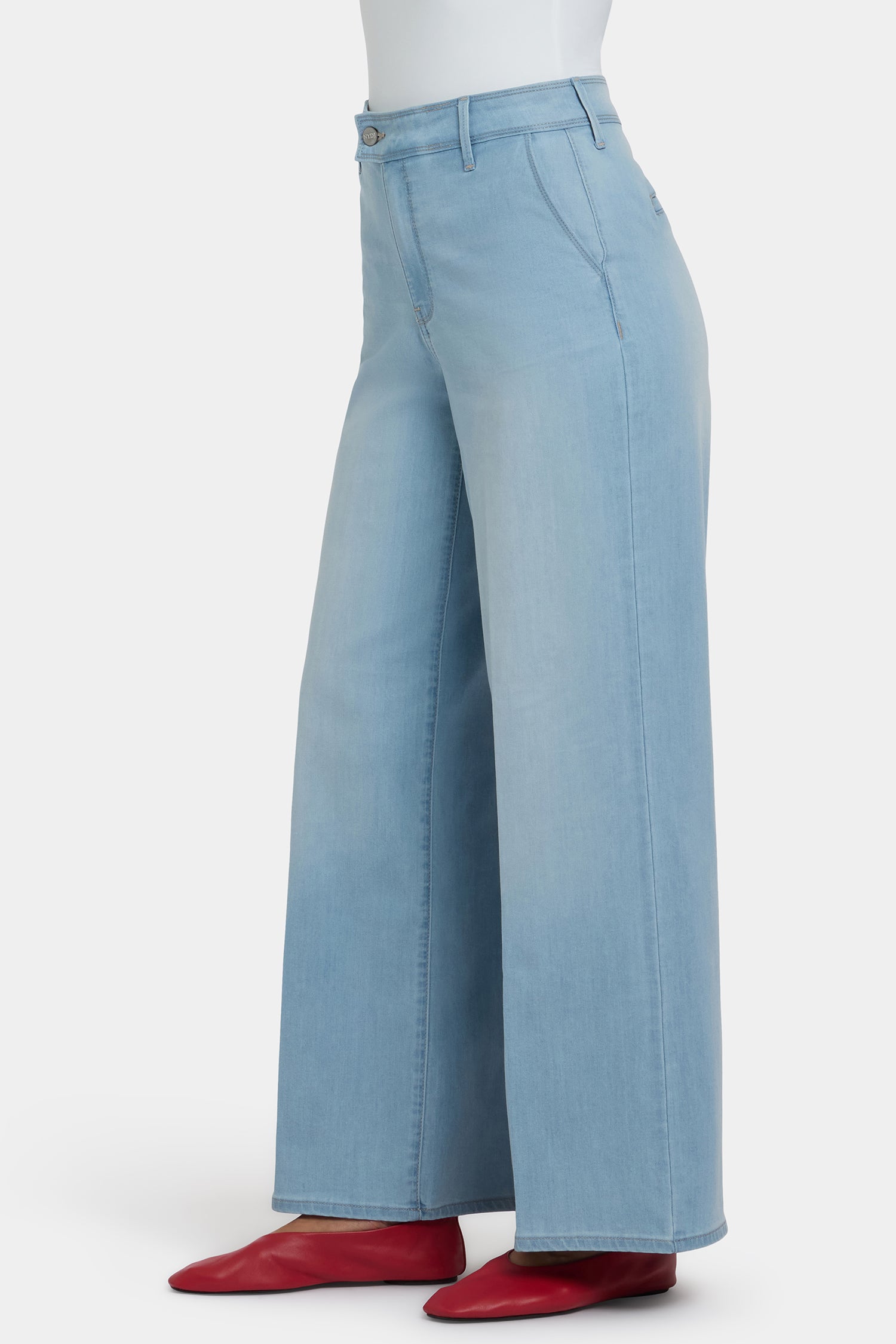 Mona Wide Leg Trouser Jeans With High Rise - Oceanfront Blue | NYDJ