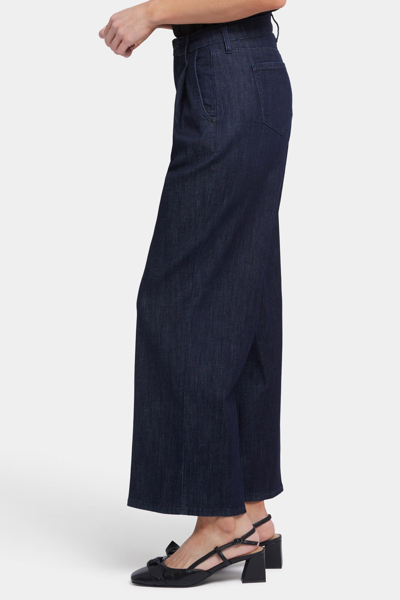 NYDJ Teresa Wide Leg Ankle Jeans With Pleats - Rinse