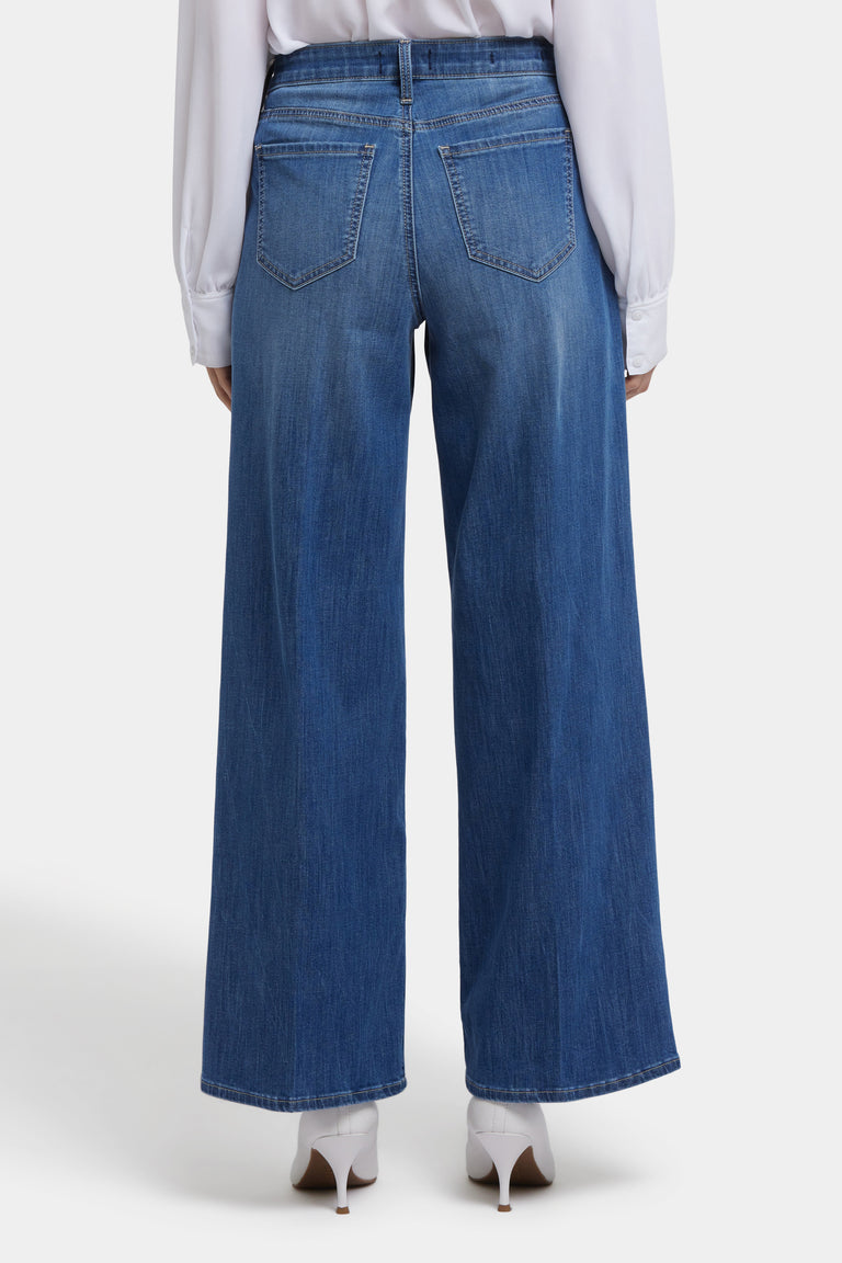 NYDJ Teresa Wide Leg Ankle Jeans With Pleats - Romantic Indigo