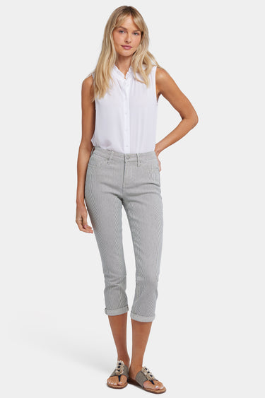 NYDJ Chloe Skinny Capri Jeans With Roll Cuffs - Luarca Stripe