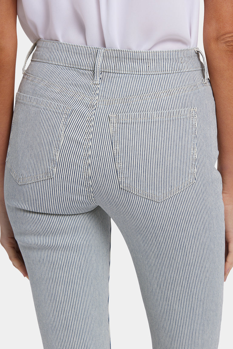 NYDJ Chloe Skinny Capri Jeans With Roll Cuffs - Luarca Stripe