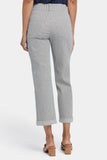 NYDJ Bailey Relaxed Straight Crop Jeans With High Rise And Roll Cuffs - Luarca Stripe