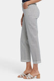 NYDJ Bailey Relaxed Straight Crop Jeans With High Rise And Roll Cuffs - Luarca Stripe