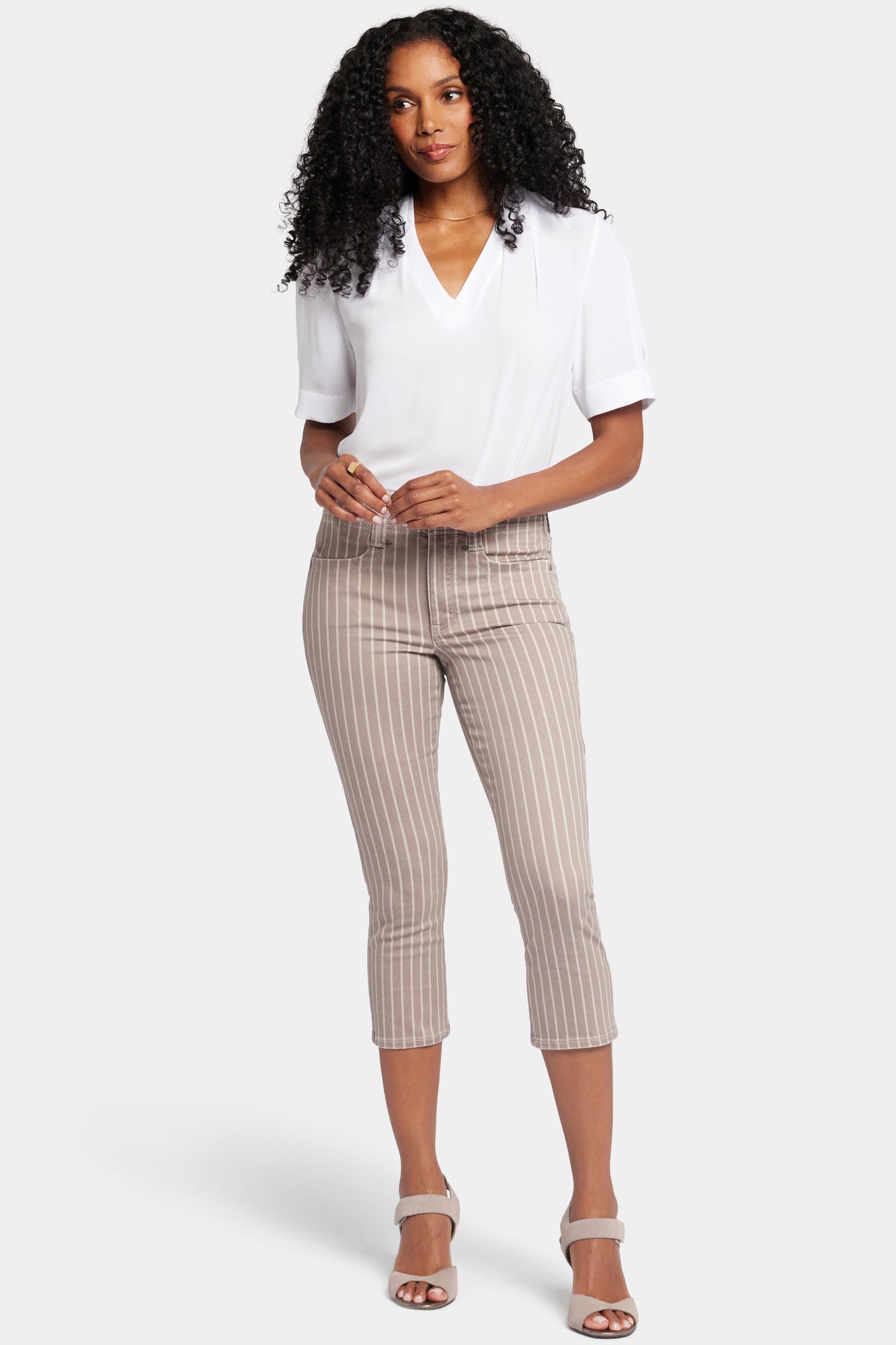 NYDJ Ami Skinny Capri Jeans With High Rise - Boardwalk Stripe