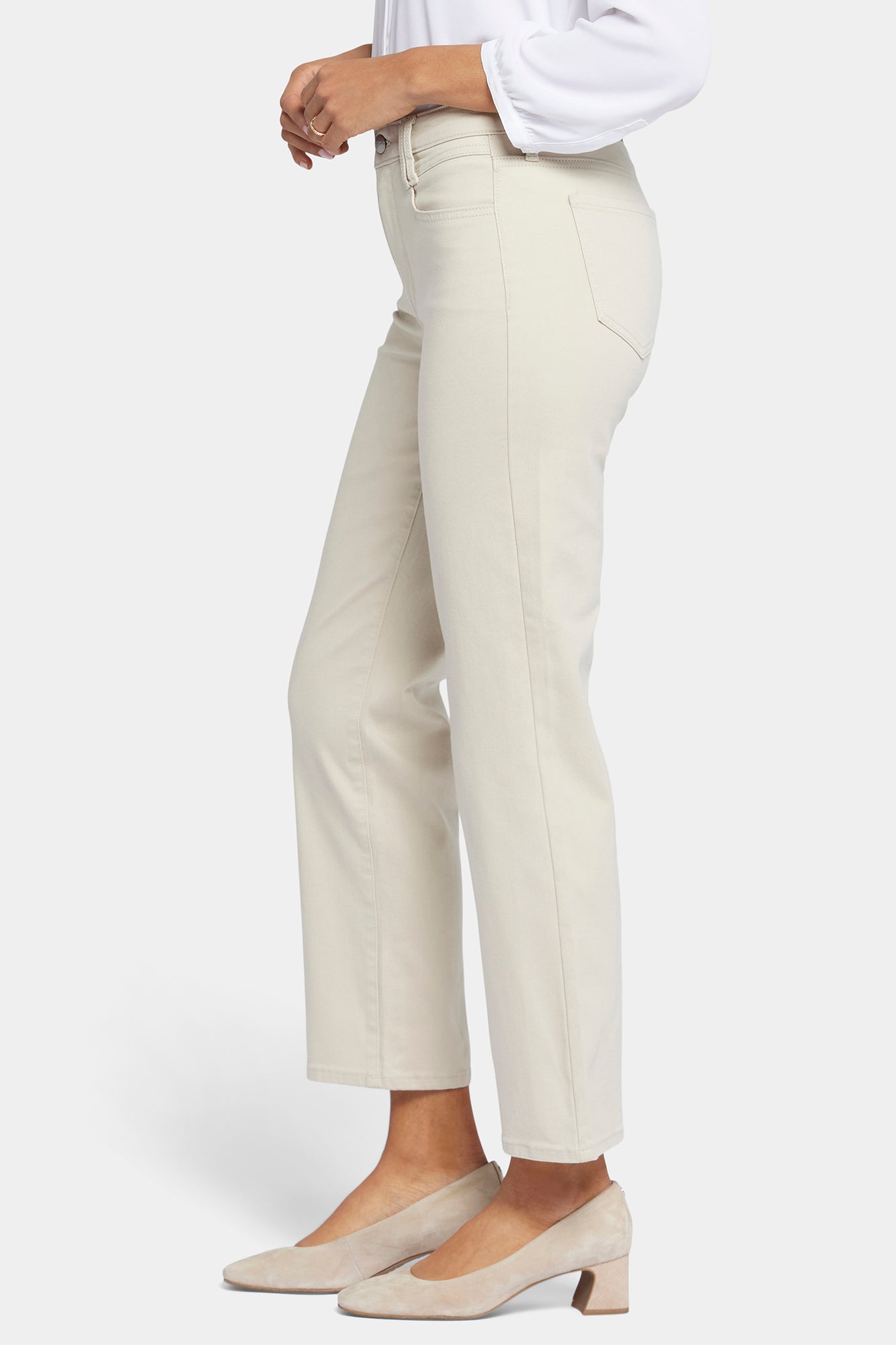 NYDJ Bailey Relaxed Straight Ankle Jeans With High Rise And Square Pockets - Feather