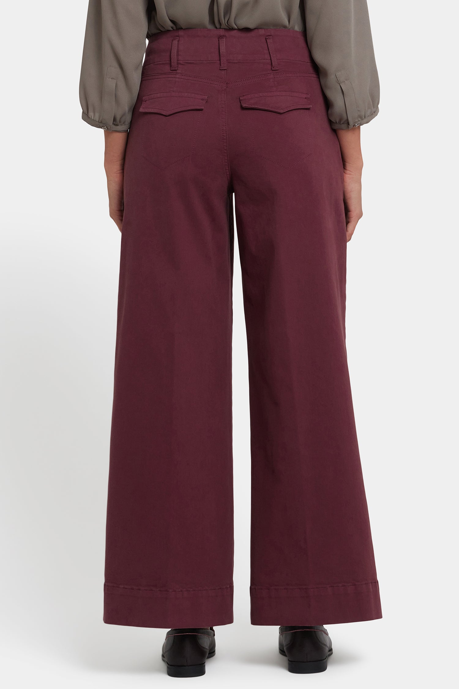 NYDJ Mona Wide Leg Trouser Jeans With High Rise - Sienna Red