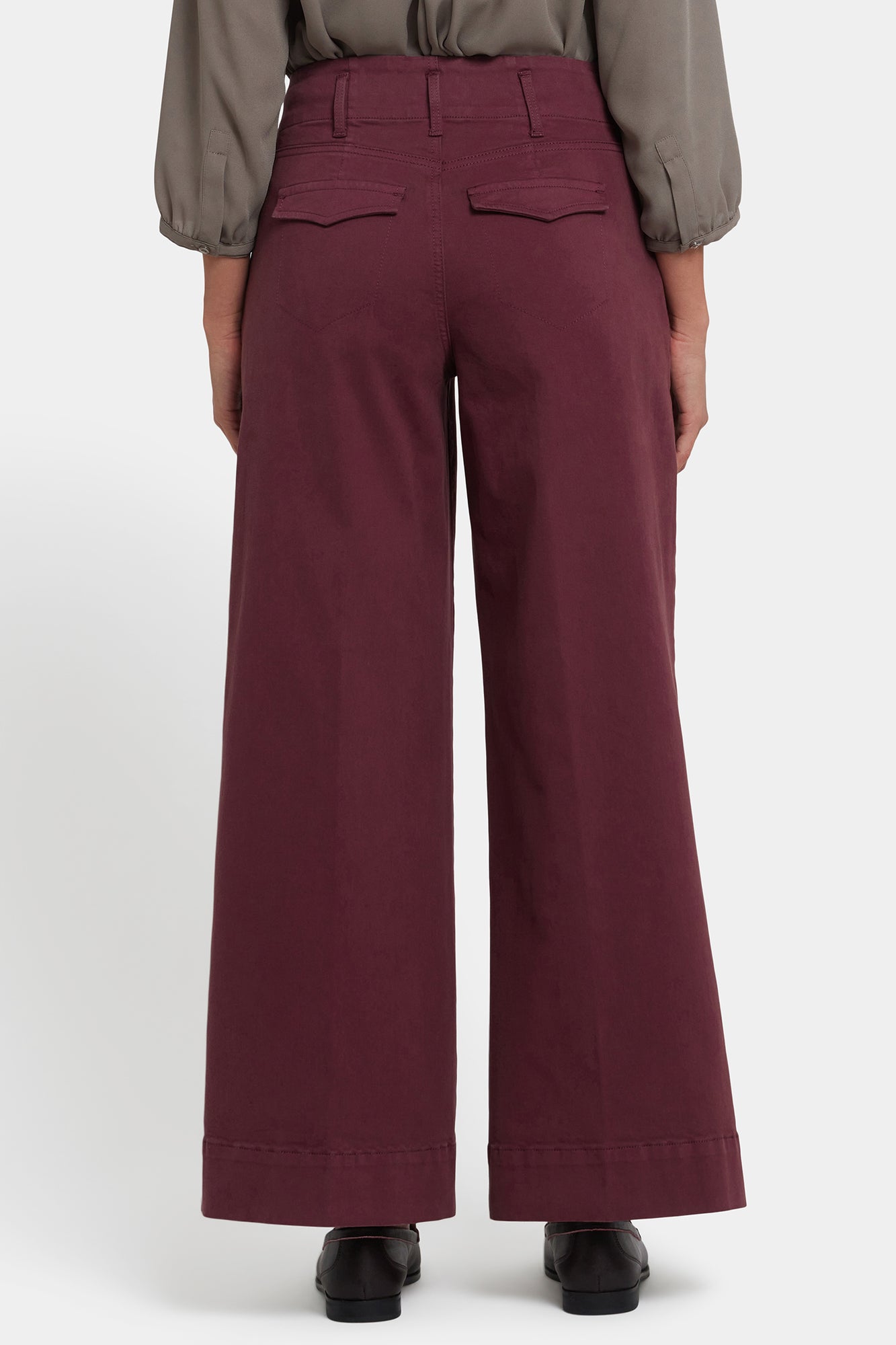 NYDJ Mona Wide Leg Trouser Jeans With High Rise - Sienna Red
