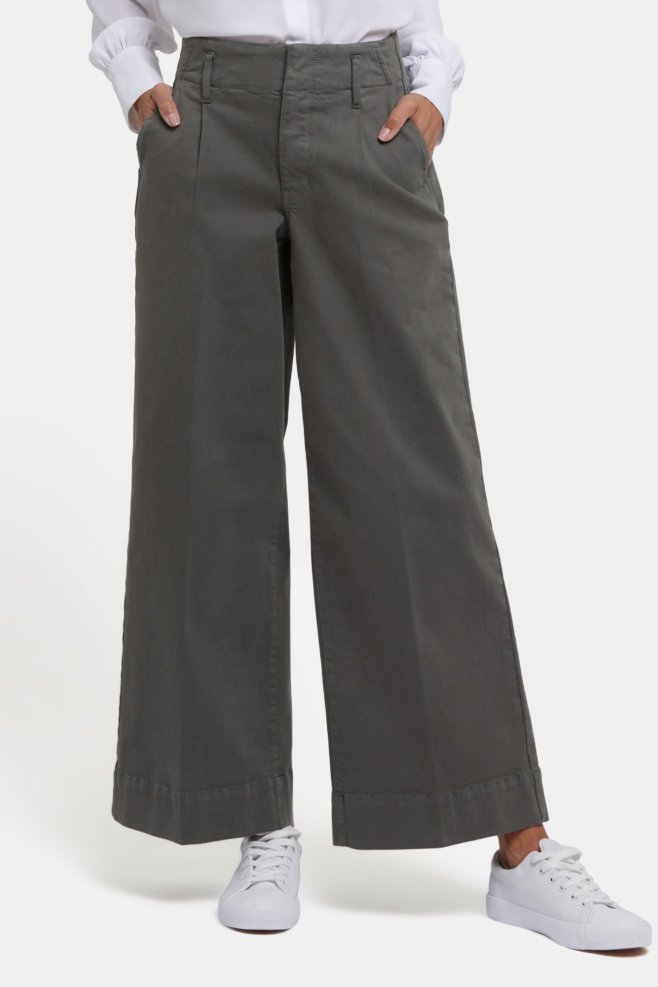 NYDJ Mona Wide Leg Trouser Jeans With High Rise - Vine Leaf