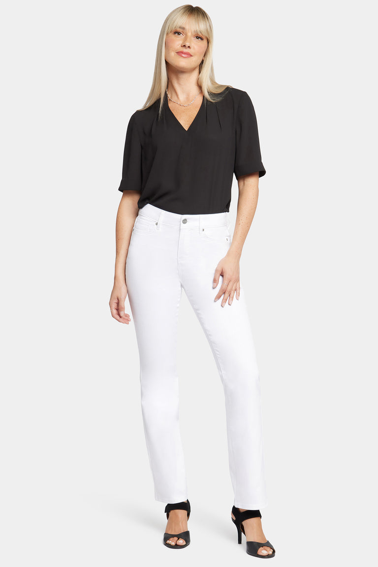 NYDJ Ellison Straight Jeans With High Rise - Optic White