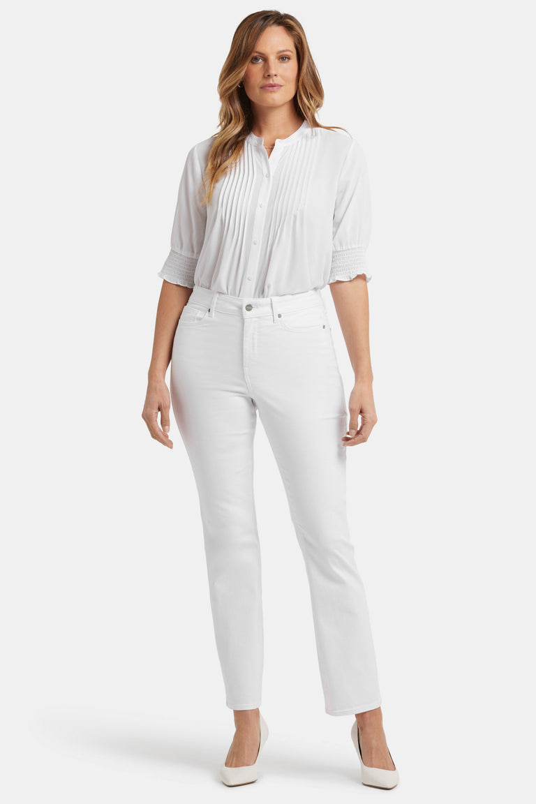 NYDJ Ellison Straight Jeans With High Rise - Optic White