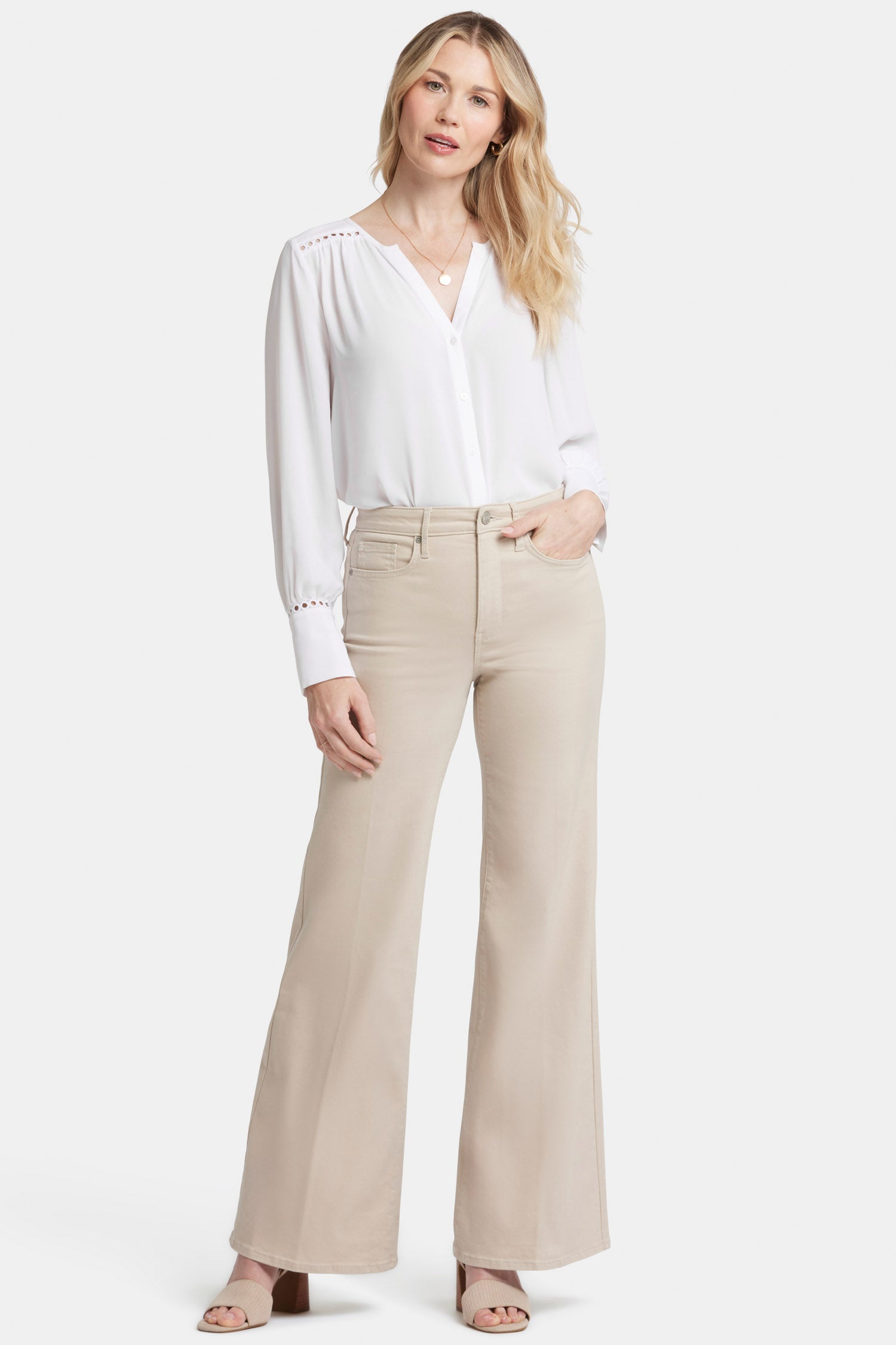 Mia Palazzo Jeans With High Rise - Feather Tan | NYDJ