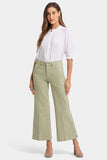 NYDJ Mia Palazzo Ankle Jeans With High Rise And Side Slits - Juniper Green