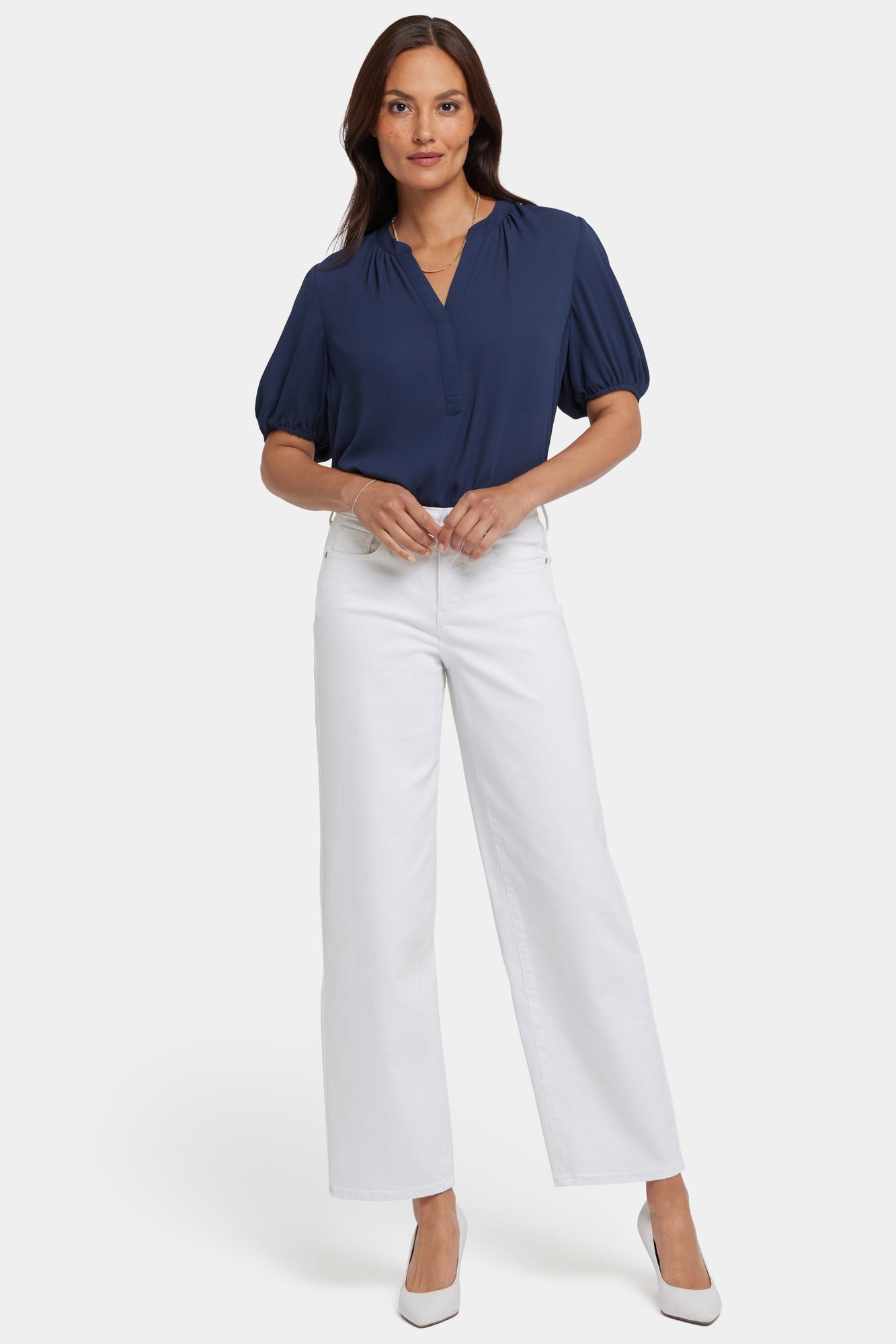 NYDJ Jemma Barrel Jeans With High Rise - Optic White