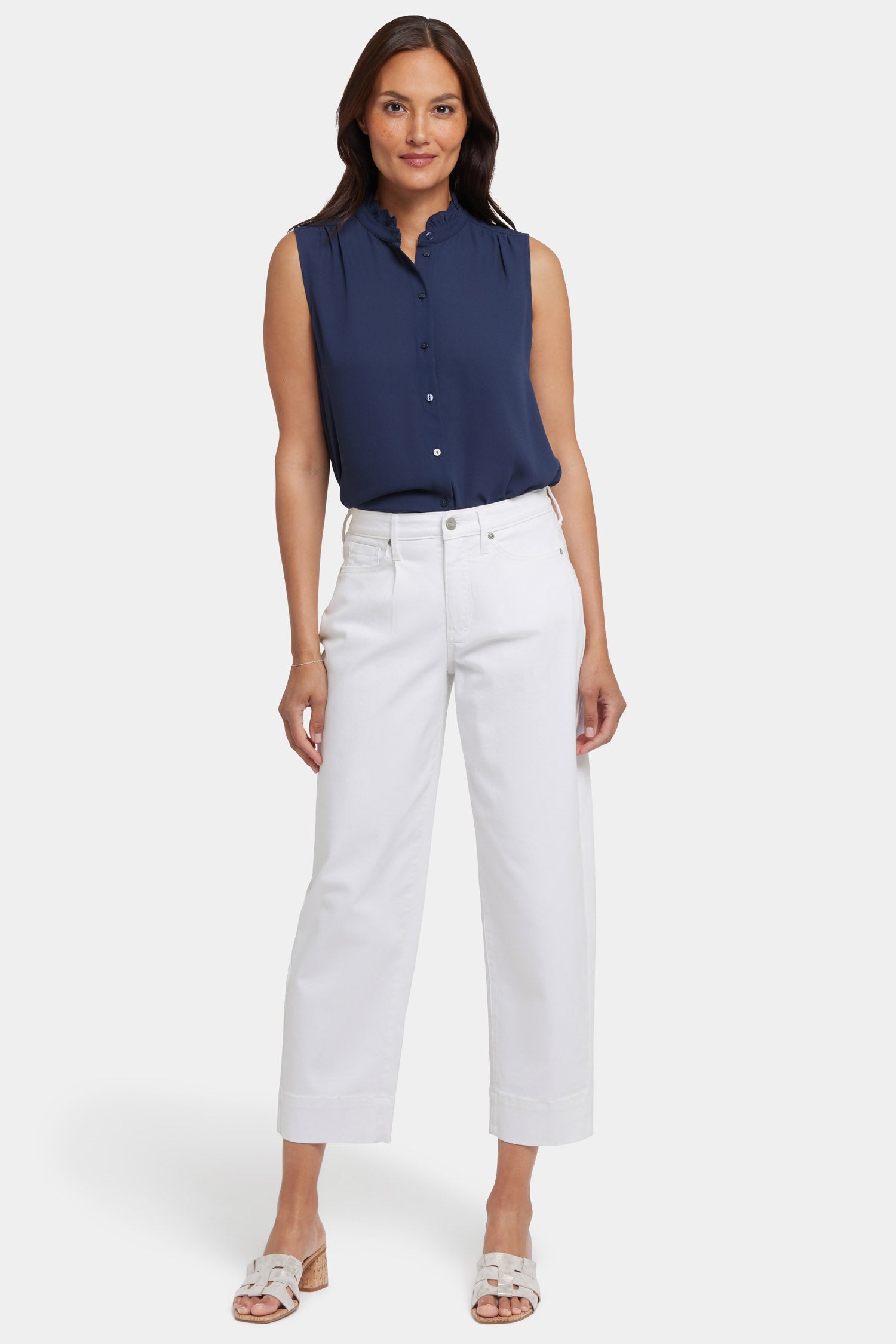 NYDJ Balloon Ankle Jeans With Pleats - Optic White