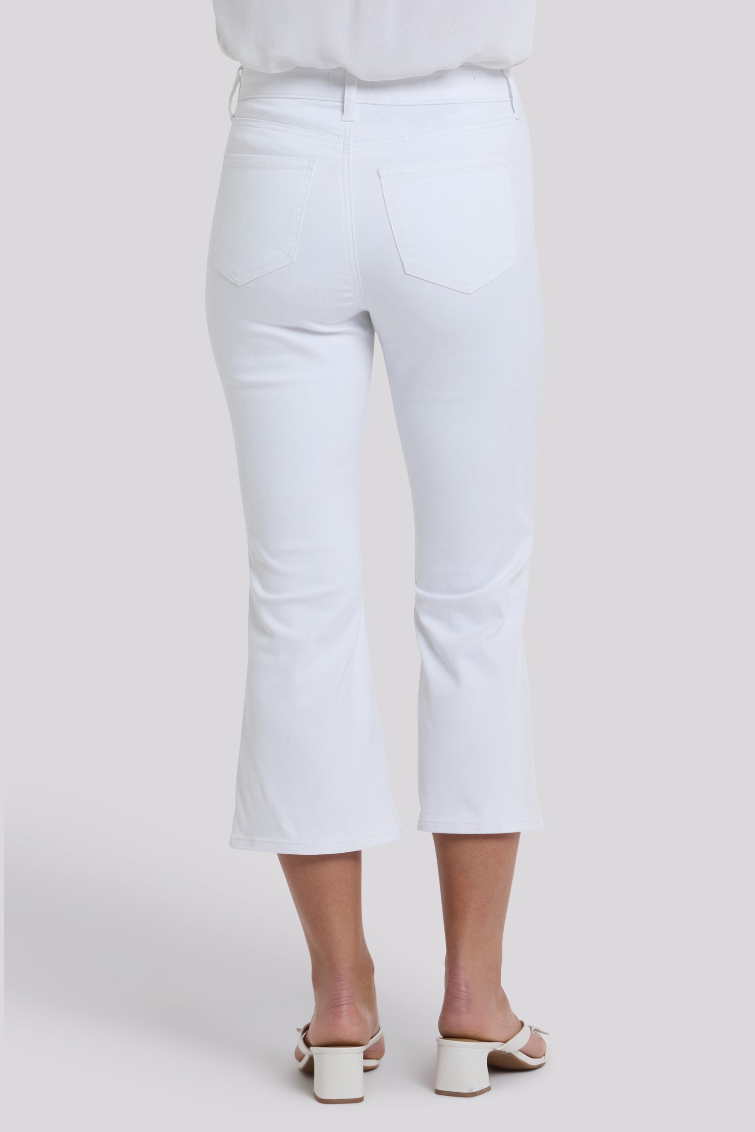 Monica Kick Flare Crop Jeans With High Rise - Optic White White | NYDJ