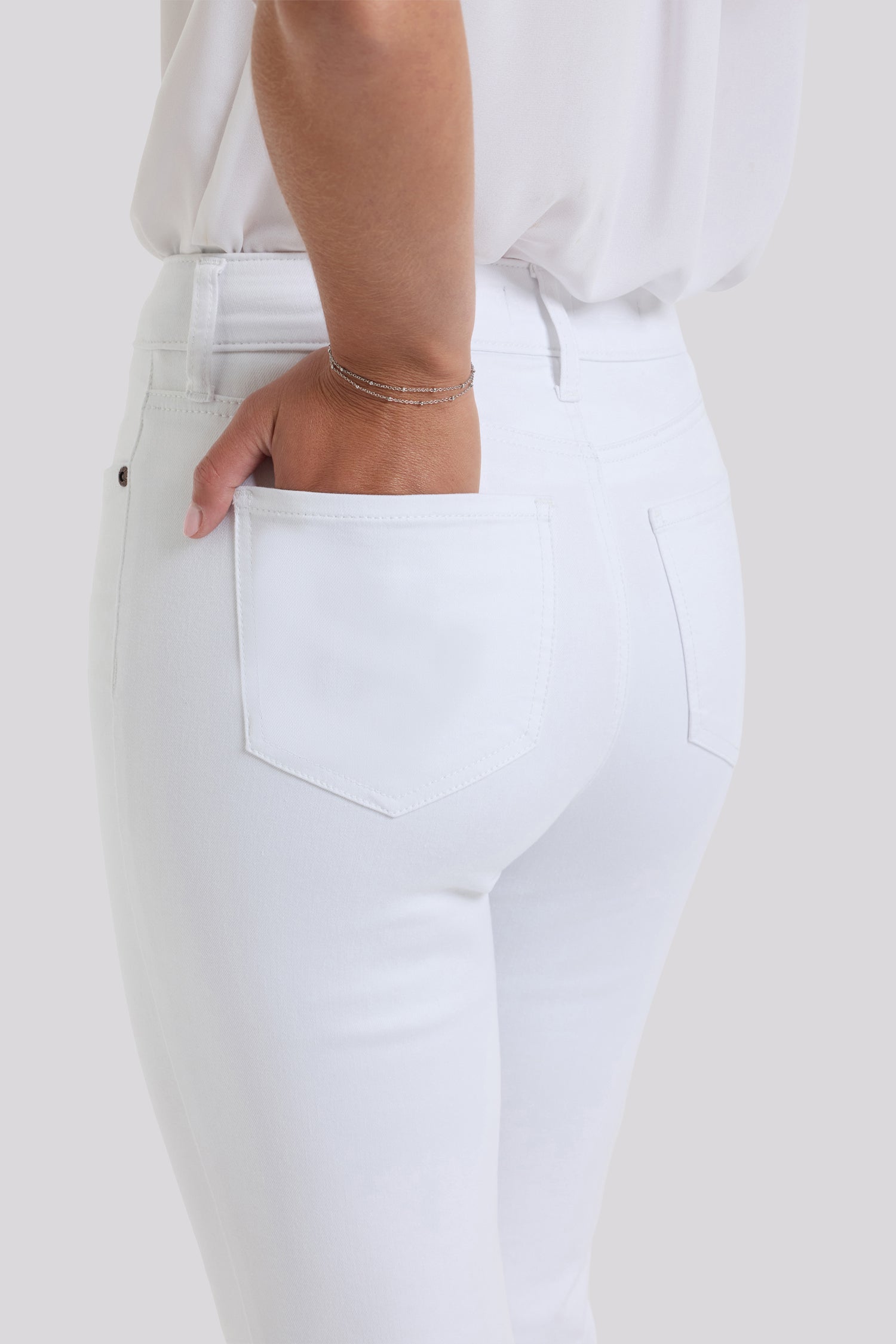 Monica Kick Flare Crop Jeans With High Rise - Optic White White | NYDJ