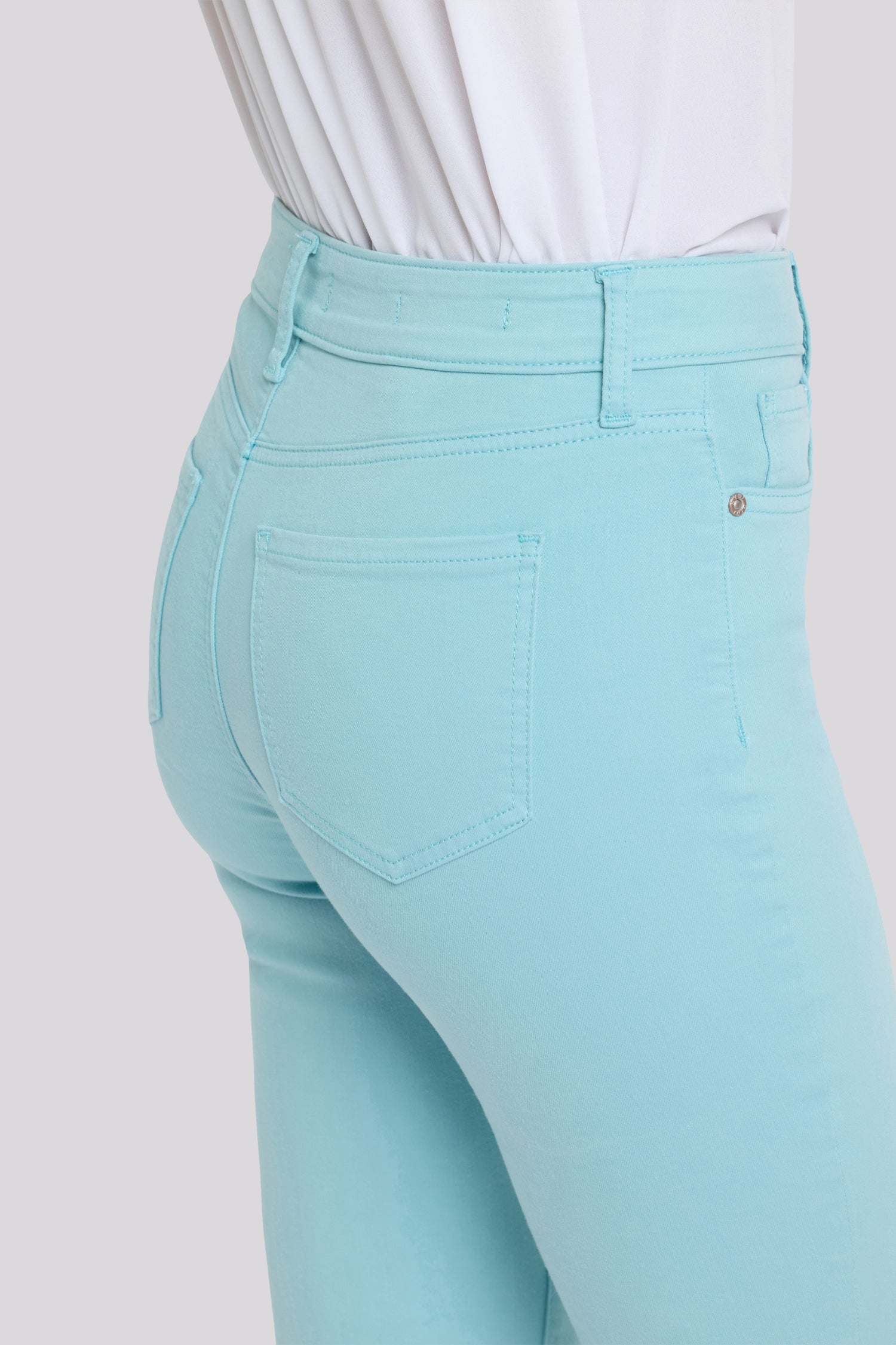 Monica Kick Flare Crop Jeans With High Rise - Aqua Haze Blue | NYDJ
